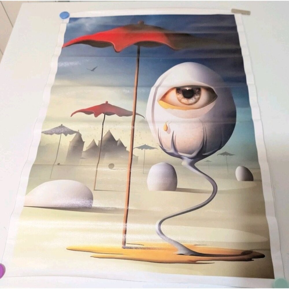 Salvador Dali Poster Surrealism Art Hanging Vinyl?Canvas 24.5" x 17"